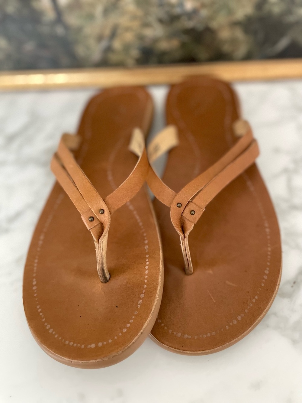 OluKai Kapehe Luana Full Grain Leather Sandals Size 11 Brown Supportive Comfort